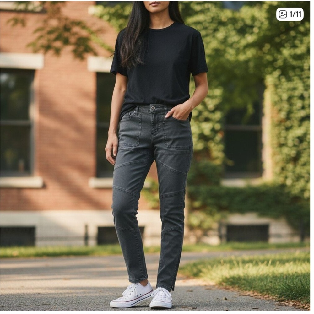 BDG Moto Skinny Ankle Jeans UO Y2K  Gray - Picture 1 of 7